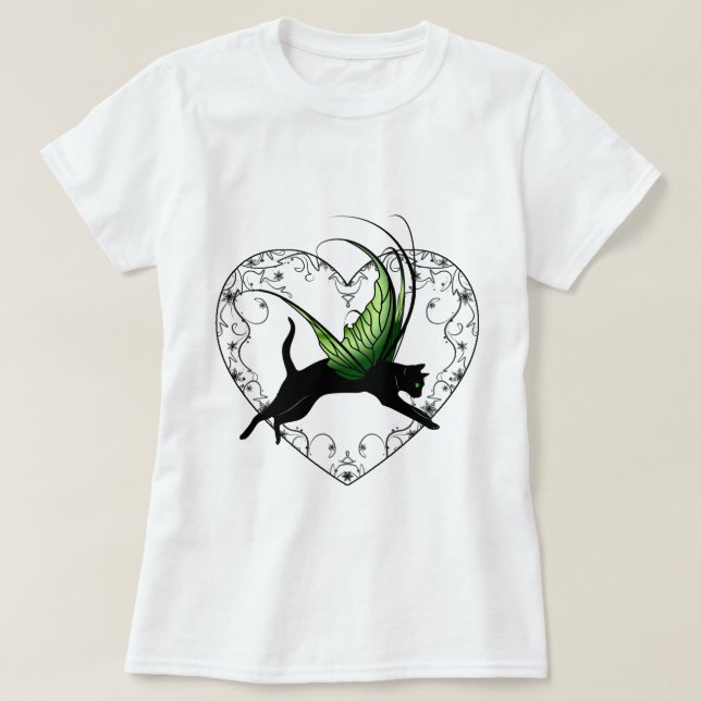 T-shirt Flocon de neige cosmique de chat (Design devant)