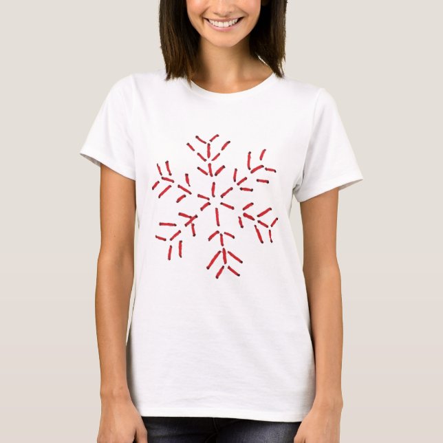 T-shirt Flocon de neige - points rouges (Devant)