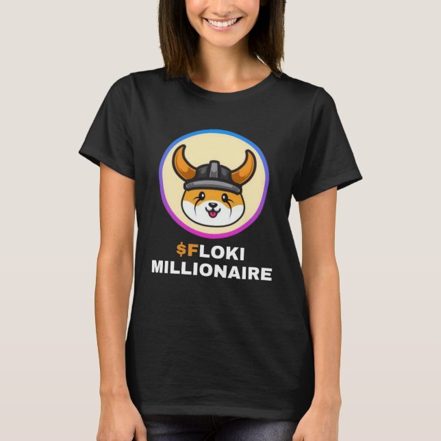 T-shirt Floki Millionaire Floki Inu Token Coin Crypto Hodl (Devant)