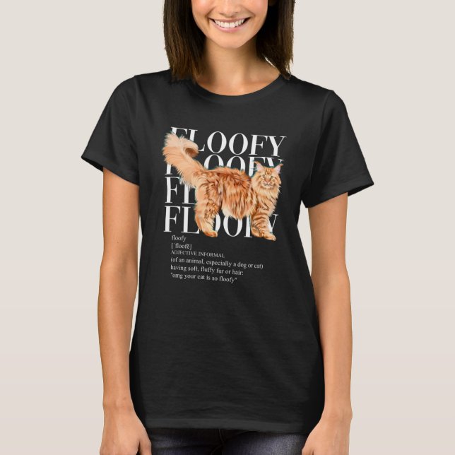 T-shirt Floofy Red Maine Coon cat (Devant)