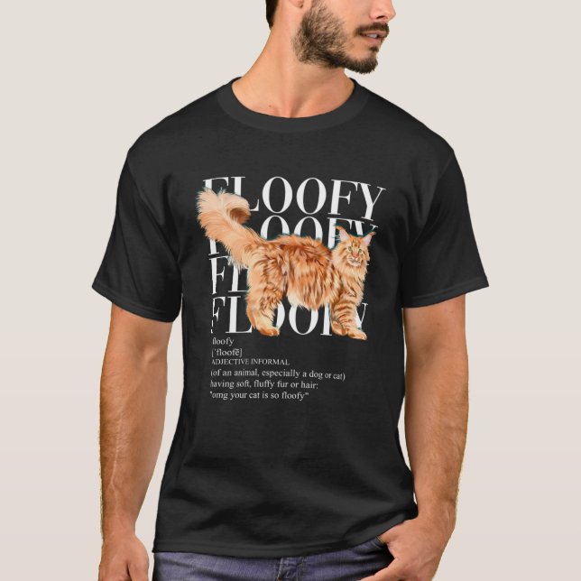 T-shirt Floofy Red Maine Coon cat (Devant)