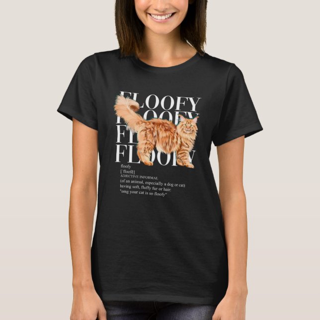 T-shirt Floofy Red Maine Coon cat (Devant)