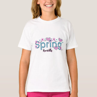 T-shirt Flora Spring nom avec nom personnalisé