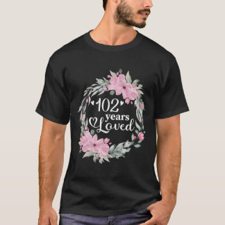 T-shirt Floral 102 Bday 102Nd