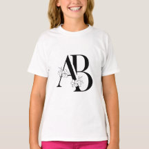 Floral AB Monogramme initial