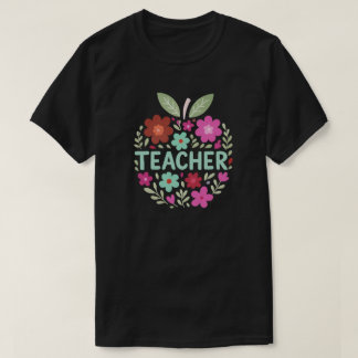 T-shirt Floral Apple Conception de l'enseignant