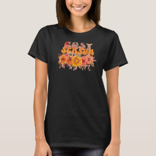 T-shirt Floral Cosy Season Fall Vibes Fall Automne Thanksg