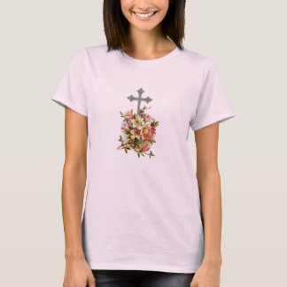 T-shirt floral croisé chrétien