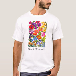 T-shirt floral de jardin d'usines de jardinage