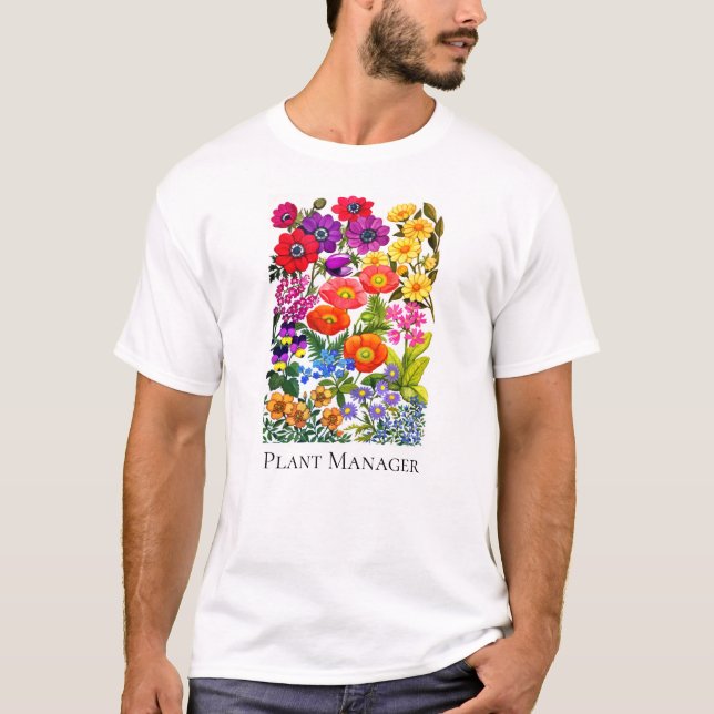 T-shirt floral de jardin d'usines de jardinage (Devant)