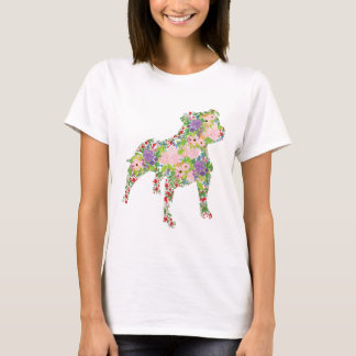 T-shirt Floral de Staffordshire Bull Terrier