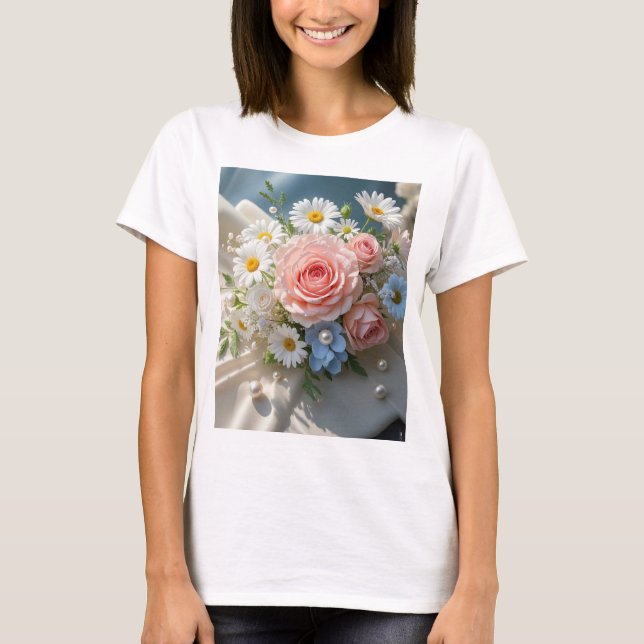 T-shirt Floral Elégance intemporelle rencontre romance mur (Devant)