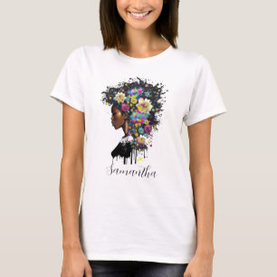 T-shirt Floral étincelante Africaine Américaine