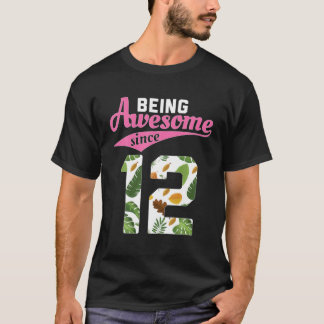 T-shirt Floral Etre Magnifique Depuis 2012 9E Fille Annive