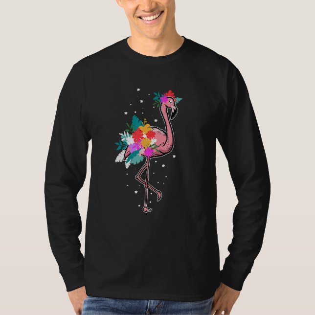 T-shirt Floral Flamingo  Pink Bird (Devant)