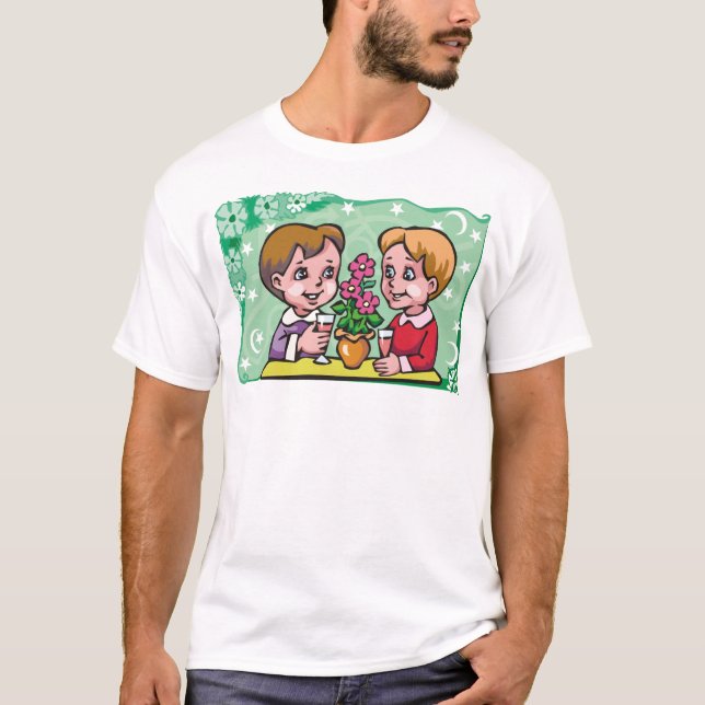 T-shirt Floral Gemini jumeaux garçons avec fleurs (Devant)