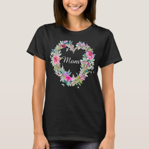 T-shirt Floral Graphic Mom Flower Heart Imprimer Ma Mama B