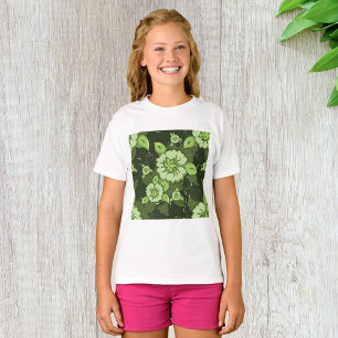 T-Shirt Floral Green Girls