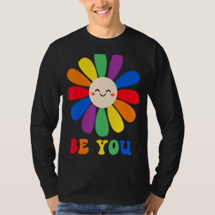 T-shirt Floral Happy Face Be You Lgbt Lesbian Gay pride
