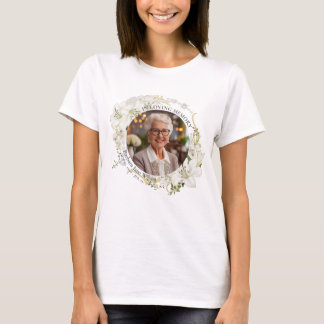 T-shirt Floral In Loving Memory Memorial Funeral Keepsake