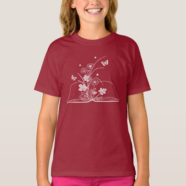 T-shirt Floral Livre Fleur esthétique (Devant)