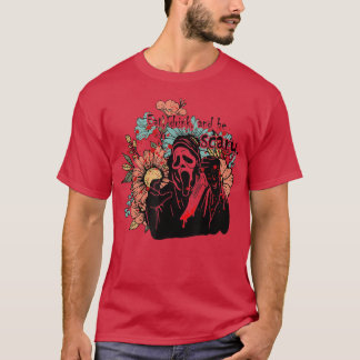 T-shirt Floral Mangez Boire Et Soyez Effrayant En Criant G