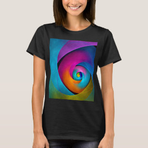 T-shirt Floral moderne Art Abstrait rose Bleu Motif #17