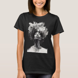 T-shirt Floral monochrome