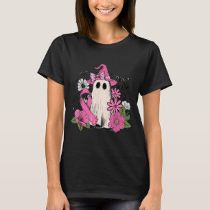 T-shirt Floral Nk Boo Ghost Cancer du sein Sensibilisation