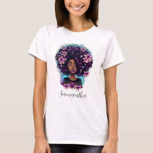 T-shirt Floral Sparkling Afro Femme