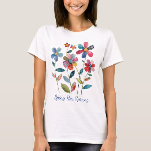 T-shirt Floraux multicolores Le printemps a staille