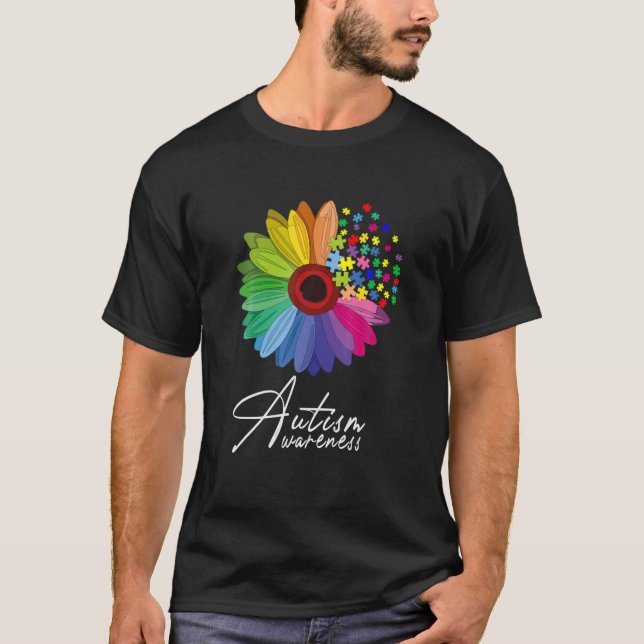 T-shirt Flore Sensibilisation sur l'autisme Fleur Faisée P (Devant)