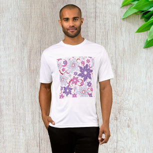T-shirt Flore Vibrante Motif Floral Purple Rose Fleurs Ble