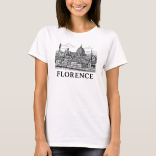 T-shirt Florence Cityscape - Duomo Cathedral Line Art