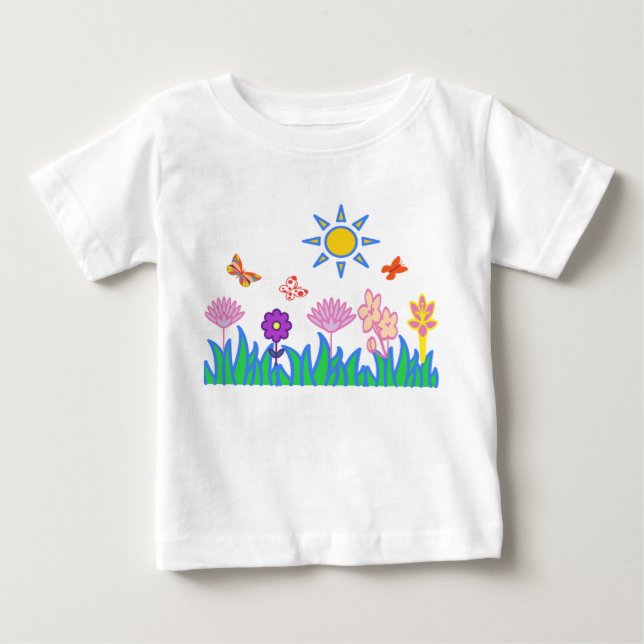 T shirt flores mariposas sol naturaleza Camiceta (Vorderseite)