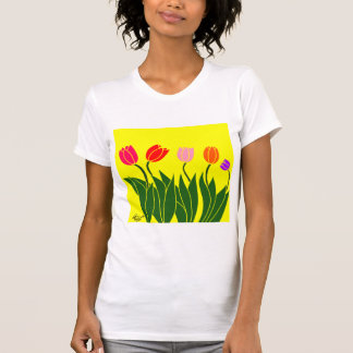 T-shirt flores tulipas coloridas