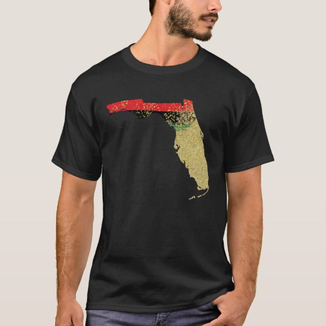 T-shirt Florida  Black Pride Pan African Flag Home Hometow (Devant)