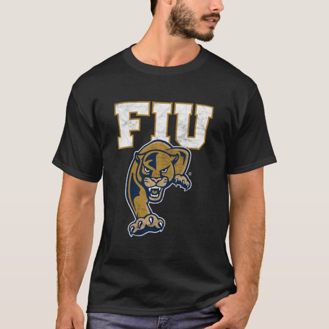 T-shirt Florida International Fiu Panthers Distressed Prim (Devant)
