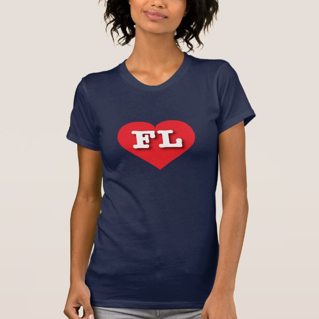 T-shirt Florida Red Heart - J'aime FL (Devant)