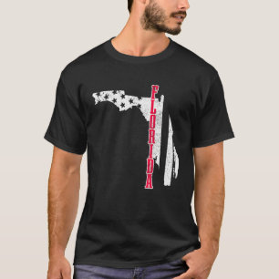 T-shirt Floride American Flag Map Fierté Patriotique 4ème 