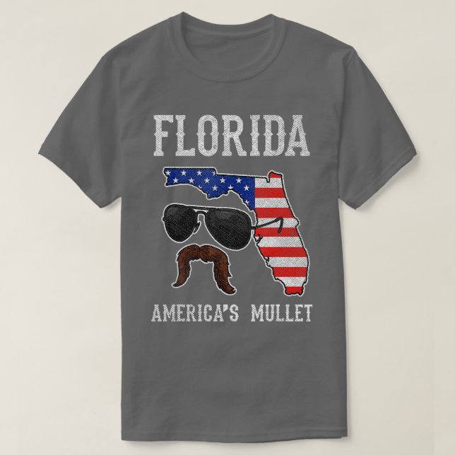 T-shirt Floride Amériques Mullet Funny Patriotique américa (Design devant)