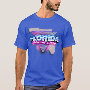 T-shirt Floride Amériques Wang 80s Retro Style Design