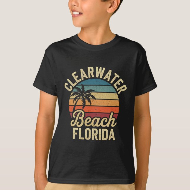 T-shirt Floride Clear Water Beach Vacances Souvenirs Famil (Devant)