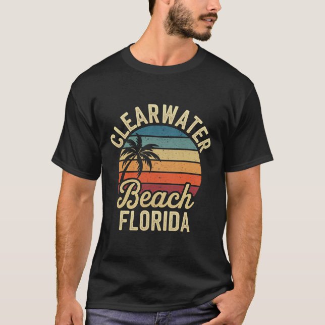 T-shirt Floride Clear Water Beach Vacances Souvenirs Famil (Devant)