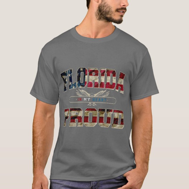 T-shirt Floride Dans Mon Coeur Cadeau Fière Forte Awesome  (Devant)