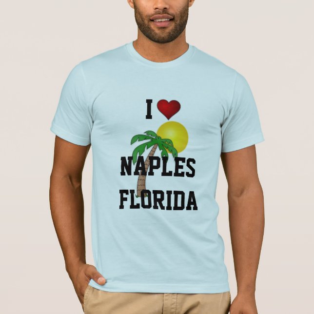 T-shirt Floride : I Love Naples, Floride palmier et soleil (Devant)