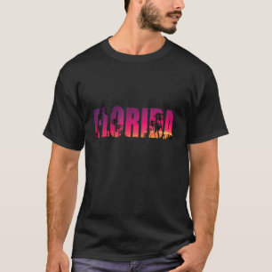T-shirt Floride Palm Trees Miami Beach Sunset