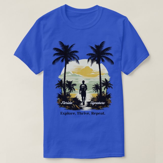 T-shirt Floride Randonnée Explore Thrive Répéter (Design devant)