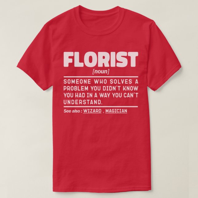 T-shirt Florist Noun Définition Cute Floral Cool (Design devant)