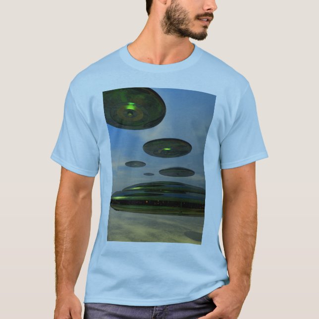 T-shirt flotte de soucoupe volante (Devant)
